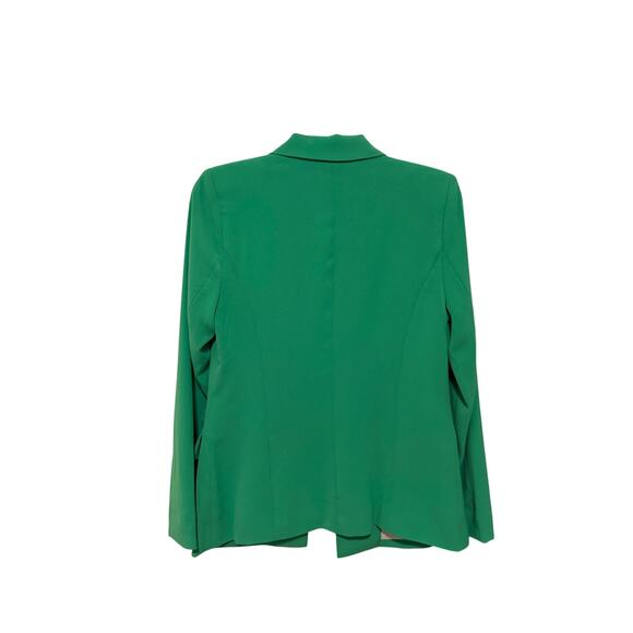 Skies Are Blue Women's Small Fresh Green Open Front Shirred Half Sleeve Blazer - Picture 3 of 6